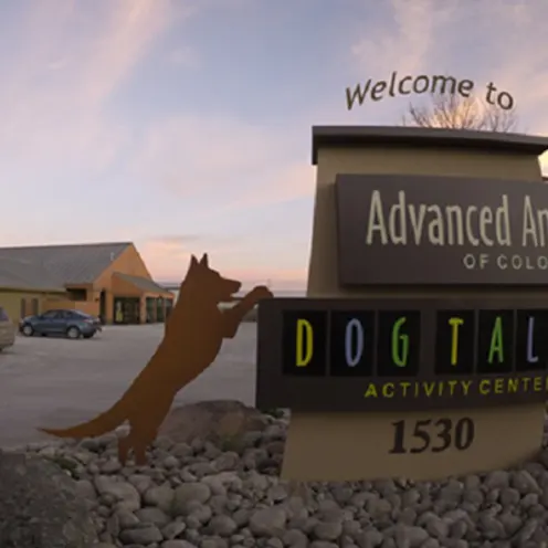 Advanced Animal Care of Colorado Sign in the Evening